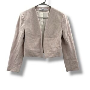 MM LaFleur The Neale Jacket Women's 4 Beige White Italian Wool Twill Cropped